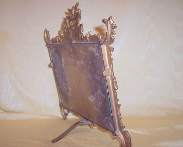 Antique Victorian luxury easel back ornate beveled table mirror Antique Victorian luxury easel back ornate beveled table mirror