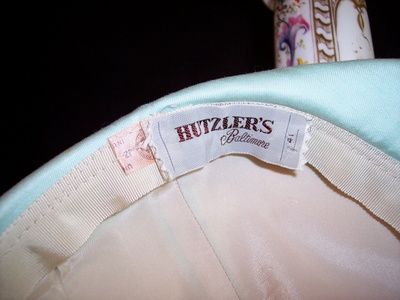 Vintage newsboy cap hat powder blue color Hutzler's label Vintage newsboy cap hat powder blue color Hutzler's label