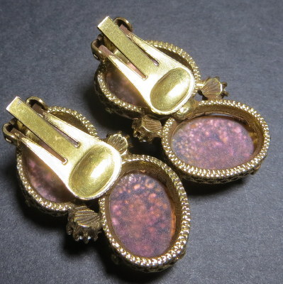Rare huge vintage unsigned Hollycraft Crescent moon brooch and earrings Rare huge vintage unsigned Hollycraft Crescent moon brooch and earrings