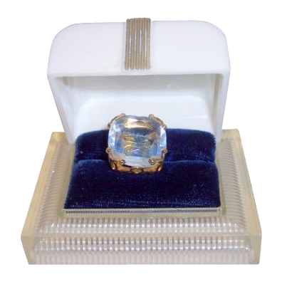 Vintage signed Emmons faux fine jewelry ring with chunky major bling Vintage signed Emmons faux fine jewelry ring with chunky major bling