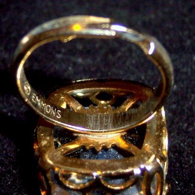 Vintage signed Emmons faux fine jewelry ring with chunky major bling Vintage signed Emmons faux fine jewelry ring with chunky major bling