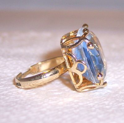 Vintage signed Emmons faux fine jewelry ring with chunky major bling Vintage signed Emmons faux fine jewelry ring with chunky major bling