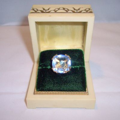 Large vintage luxury jewelry shop display celluloid ring box Large vintage luxury jewelry shop display celluloid ring box