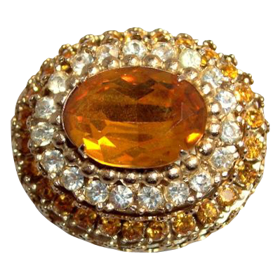 Vintage designer signed Coro jewelry deep tiered brooch beautiful luxury Vintage designer signed Coro jewelry deep tiered brooch beautiful luxury