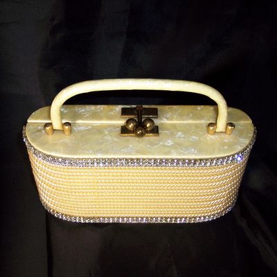 Vintage rhinestones glamour Lucite Wiesner handbag major BLING Vintage rhinestones glamour Lucite Wiesner handbag major BLING
