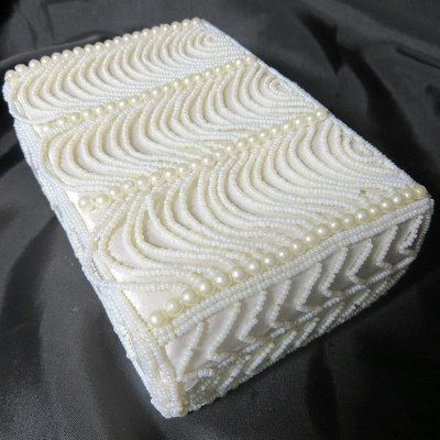 Vintage handbag beaded Walborg purse faux pearl swags Vintage handbag beaded Walborg purse faux pearl swags