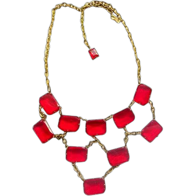 Early 1900's vintage Red Glass Festoon Necklace Linda Caricofe Collection Early 1900's vintage Red Glass Festoon Necklace Linda Caricofe Collection