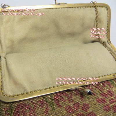 Vintage estate 1920's deco beaded purse French France provenance mailer Vintage estate 1920's deco beaded purse French France provenance mailer