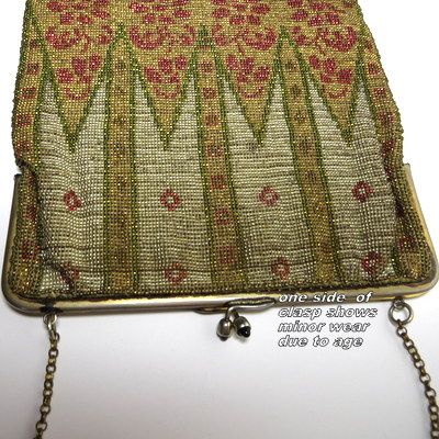 Vintage estate 1920's deco beaded purse French France provenance mailer Vintage estate 1920's deco beaded purse French France provenance mailer