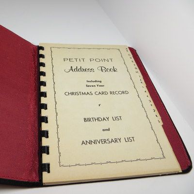 Vintage luxury ladies petit point desk address gift book never used Vintage luxury ladies petit point desk address gift book never used