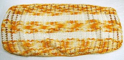 Toilet Tank Cover on Vintage Yellow Gold Crochet Doily Toilet Tank Lid Cover From