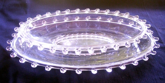 Heisey Lariat Oval Glass Serving Bowl and Under Plate Heisey Lariat Oval Glass Serving Bowl and Under Plate