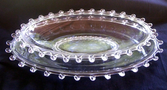 Heisey Lariat Oval Glass Serving Bowl and Under Plate Heisey Lariat Oval Glass Serving Bowl and Under Plate