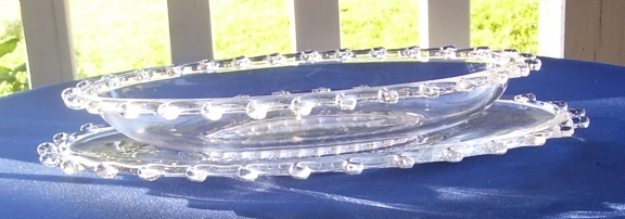 Heisey Lariat Oval Glass Serving Bowl and Under Plate Heisey Lariat Oval Glass Serving Bowl and Under Plate