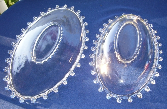 Heisey Lariat Oval Glass Serving Bowl and Under Plate Heisey Lariat Oval Glass Serving Bowl and Under Plate