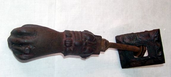 Rare Original Cast Iron Hand Door Knocker Rare Original Cast Iron Hand Door Knocker