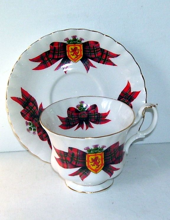Royal Albert Tartan Red Plaid Scotland Royal Stewart Tea Cup and Saucer Royal Albert Tartan Red Plaid Scotland Royal Stewart Tea Cup and Saucer