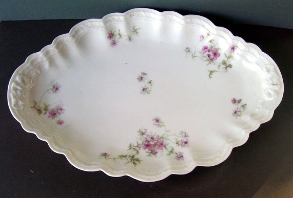 Limoges France A. Lanternier Pink Floral Platter Limoges France A. Lanternier Pink Floral Platter