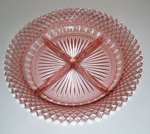 Pink Anchor Hocking Miss America Divided Relish Dish Pink Anchor Hocking Miss America Divided Relish Dish