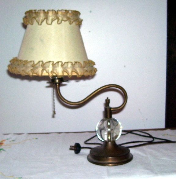 Antique Art Deco Copper and Glass Goose Neck Table Lamp Original Shade Antique Art Deco Copper and Glass Goose Neck Table Lamp Original Shade