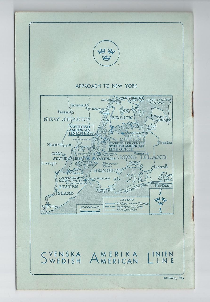 1948 Motor Swedish Motor Liner Information on First Class Passengers Returning from WW2, 1948 Motor Swedish Motor Liner Information on First Class Passengers Returning from WW2,