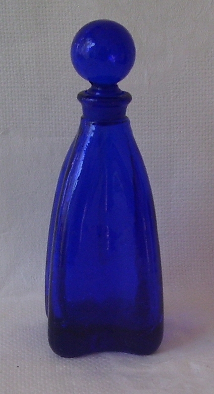 Deep Cobalt Blue Glass Perfume Bottle Stopper with Ground Dabber Deep Cobalt Blue Glass Perfume Bottle Stopper with Ground Dabber