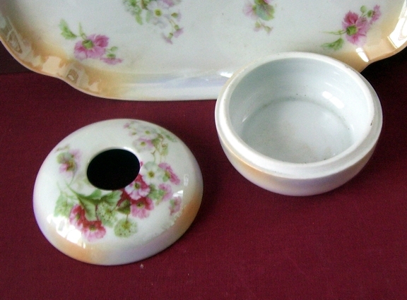 P.K. Silesia German Jewelry Tray and Hair Receiver P.K. Silesia German Jewelry Tray and Hair Receiver