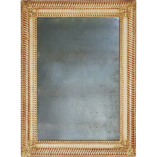 Handsome Café 'Linenfold' frame Mirror from France (c.1870) Handsome Café 'Linenfold' frame Mirror from France (c.1870)
