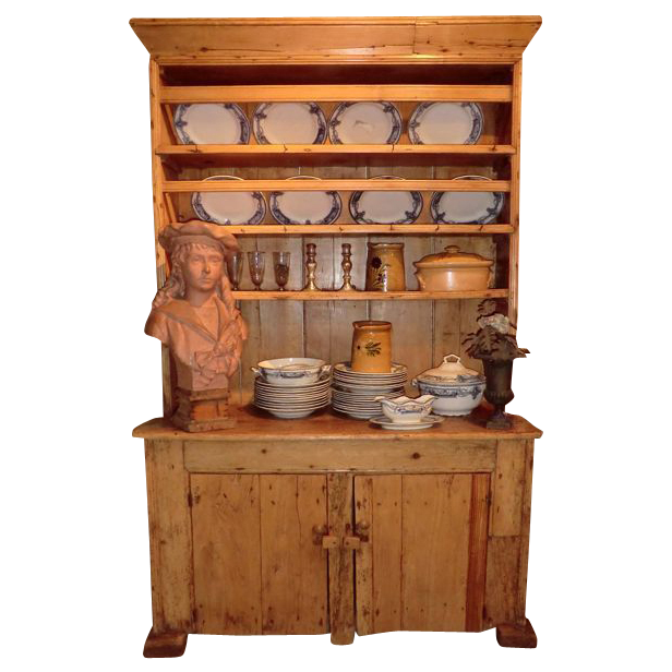Small Irish pine Kitchen Dresser from relic on Ruby Lane