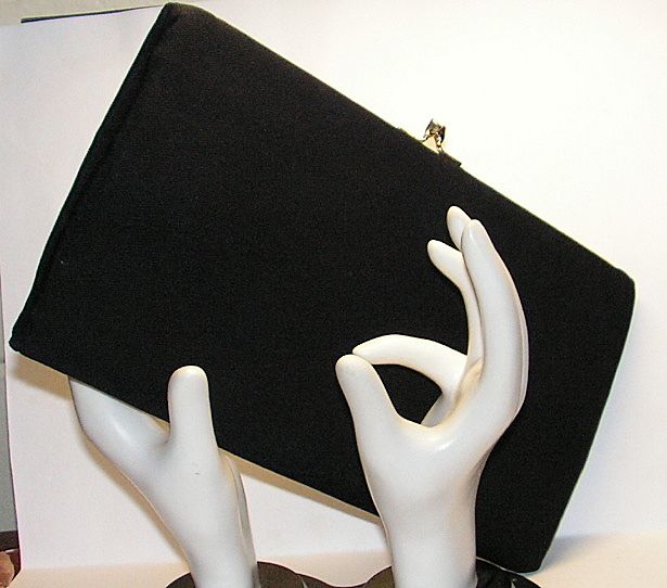 Vintage Clutch Purse Black Designer Handbag HL Harry Levine Vintage Clutch Purse Black Designer Handbag HL Harry Levine