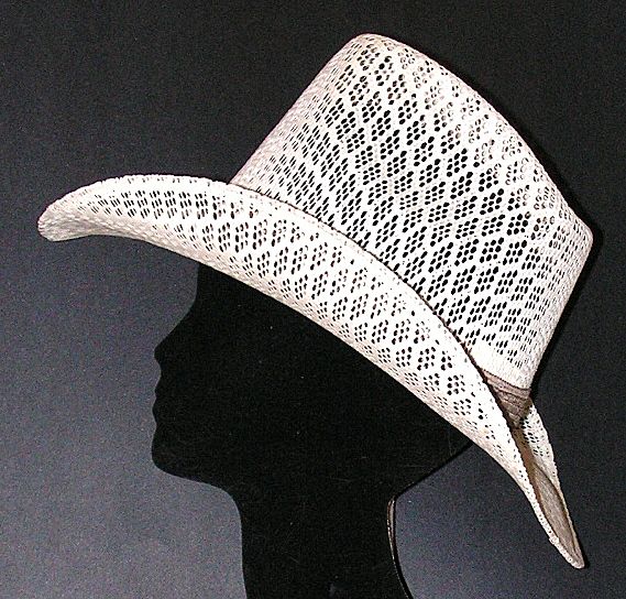 Vintage White Lacy Cowboy Hat Sombreros Finos Hecho en Mexico Vintage White Lacy Cowboy Hat Sombreros Finos Hecho en Mexico