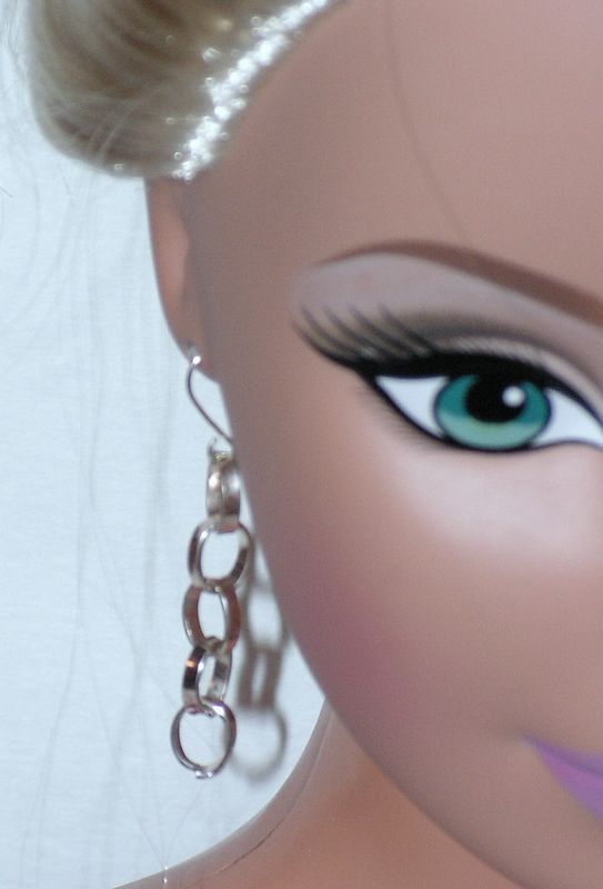 Vintage Earrings Dangle Chain Link Drops Silver Metal Wire Hooks Vintage Earrings Dangle Chain Link Drops Silver Metal Wire Hooks