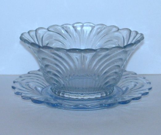 Cambridge Elegant Glass Caprice Mayonnaise Bowl Underplate Moonlight Blue Cambridge Elegant Glass Caprice Mayonnaise Bowl Underplate Moonlight Blue