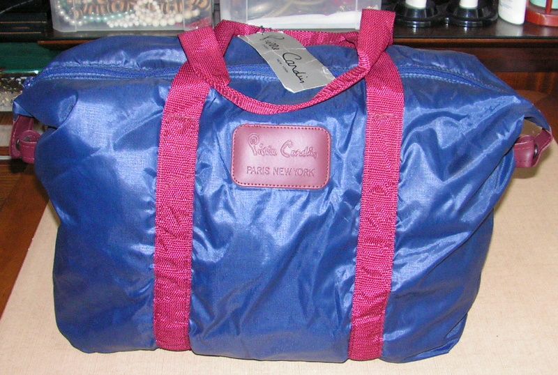 Vintage Pierre Cardin Tote Bag Unused with Tag Navy Blue Burgundy Vintage Pierre Cardin Tote Bag Unused with Tag Navy Blue Burgundy