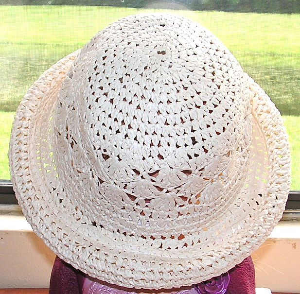 Vintage Crochet Hat Raffia Straw Cream Flapper Style Vintage Crochet Hat Raffia Straw Cream Flapper Style