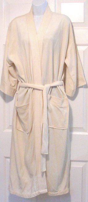 Vintage Robe Bill Blass Unisex Deep Pockets Cream Color One Size Vintage Robe Bill Blass Unisex Deep Pockets Cream Color One Size