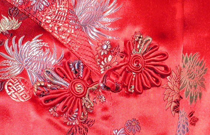Vintage Robe Peony Brand Silk Satin Red Full Length Dressing Gown Vintage Robe Peony Brand Silk Satin Red Full Length Dressing Gown