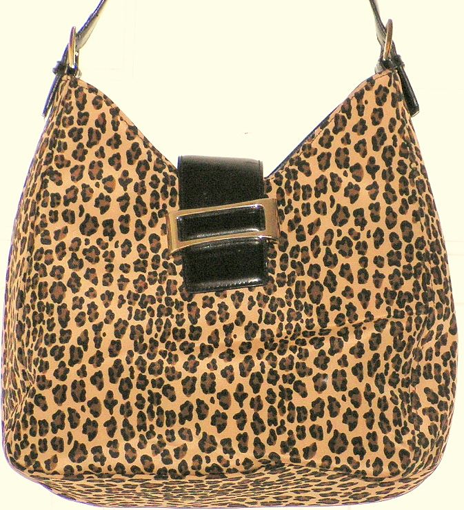 Vintage Handbag Leopard Cheetah Print Canvas Buckle Strap Vintage Handbag Leopard Cheetah Print Canvas Buckle Strap