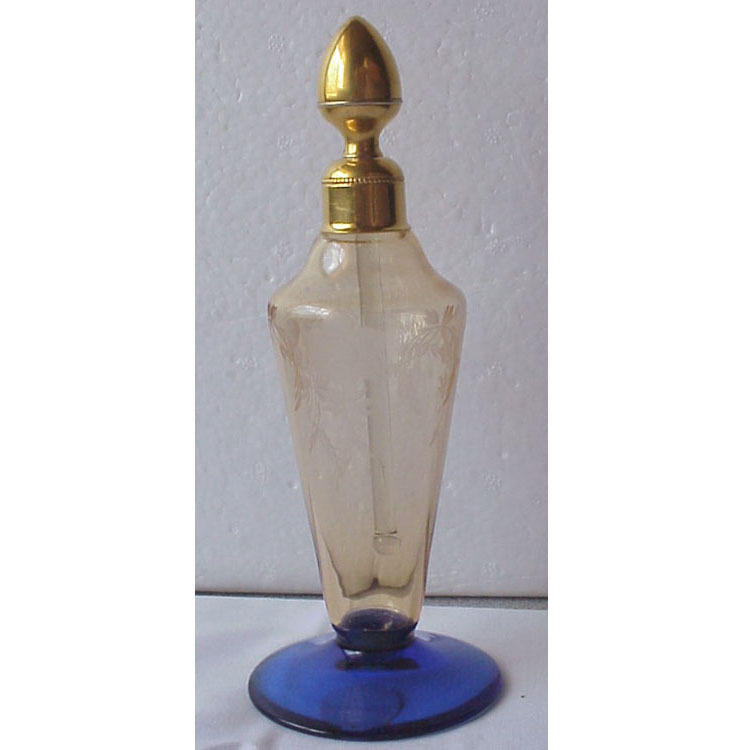 Dauber Style Amber & Cobalt Fry Perfume Bottle For De Vilbiss Dauber Style Amber & Cobalt Fry Perfume Bottle For De Vilbiss