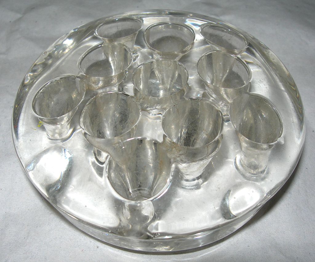 vintage clear pressed glass flower frog from vintage clear pressed glass flower frog from