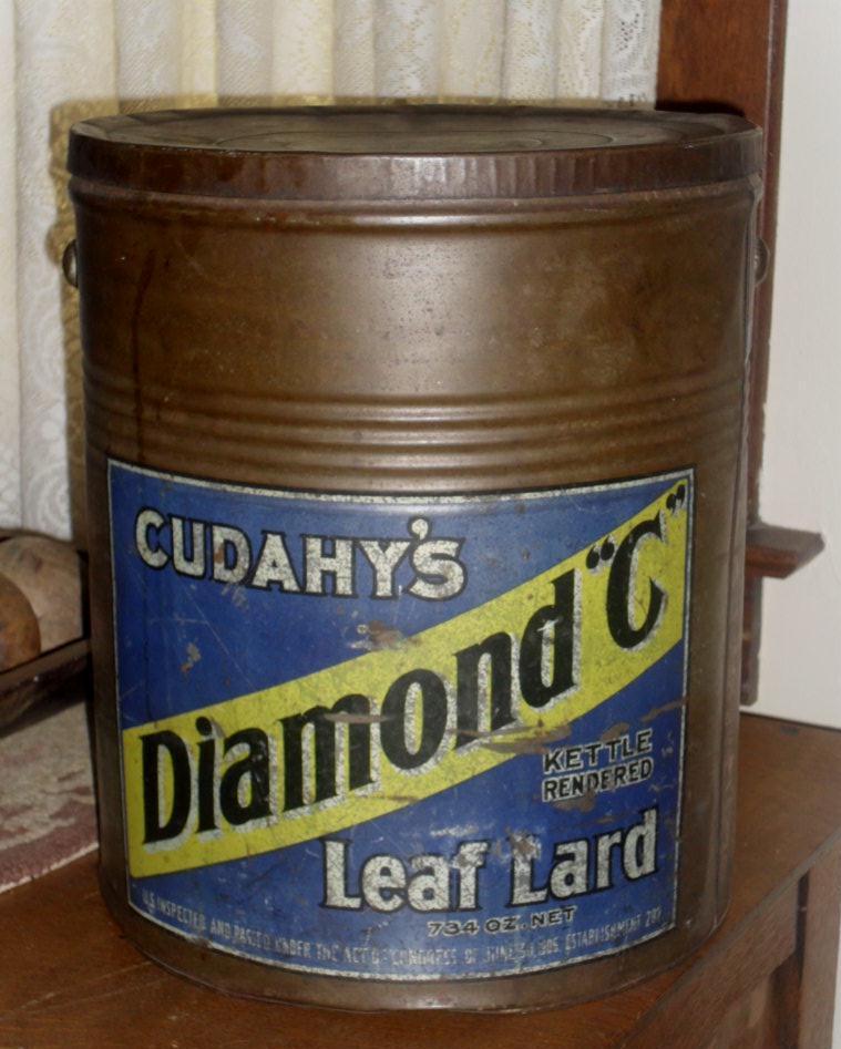 Cudahy's Diamond C Leaf Lard Tin - Early 1900s Cudahy's Diamond C Leaf Lard Tin - Early 1900s