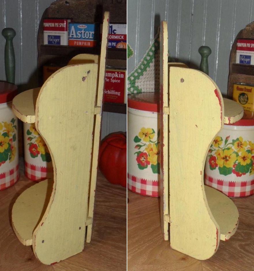 1930s Painted Corner Shelf - Mellow Yellow 1930s Painted Corner Shelf - Mellow Yellow