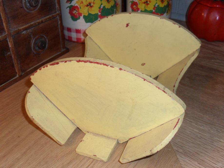 1930s Painted Corner Shelf - Mellow Yellow 1930s Painted Corner Shelf - Mellow Yellow