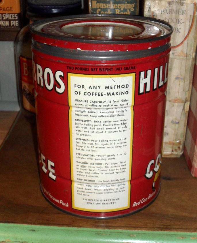 Hills Bros. Coffee Tin - c. 1920 2 lb. Keywind Hills Bros. Coffee Tin - c. 1920 2 lb. Keywind