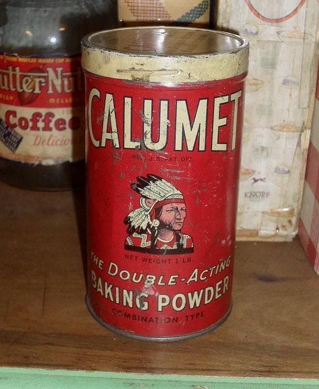 c 1920 Calumet Baking Powder Tin - 1 lb c 1920 Calumet Baking Powder Tin - 1 lb