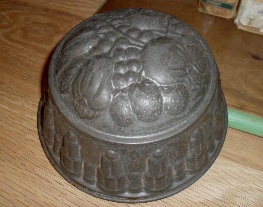 19th C. Kreamer Tin Jelly Mold - Fruit Design 19th C. Kreamer Tin Jelly Mold - Fruit Design