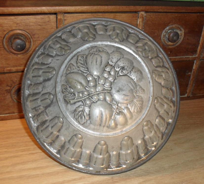 19th C. Kreamer Tin Jelly Mold - Fruit Design 19th C. Kreamer Tin Jelly Mold - Fruit Design