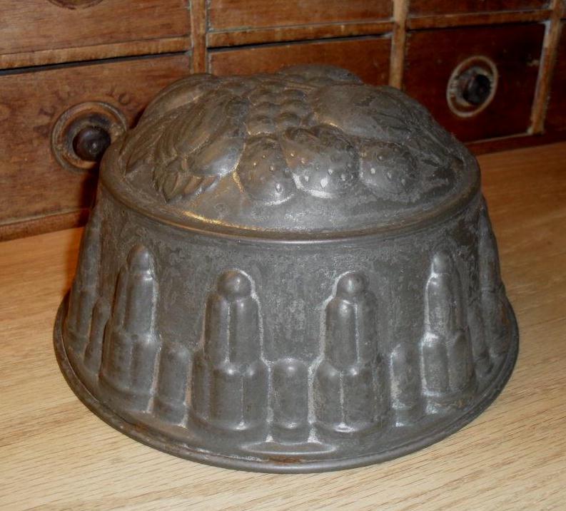 19th C. Kreamer Tin Jelly Mold - Fruit Design 19th C. Kreamer Tin Jelly Mold - Fruit Design