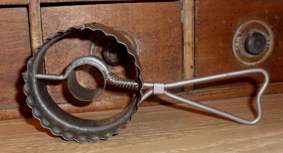 Tin Combination Cookie & Doughnut Cutter - c. 1920 Tin Combination Cookie & Doughnut Cutter - c. 1920