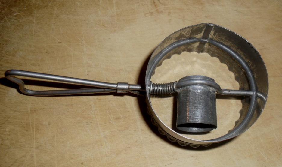 Tin Combination Cookie & Doughnut Cutter - c. 1920 Tin Combination Cookie & Doughnut Cutter - c. 1920